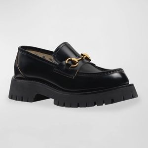 Gucci Harald Leather Lug-Sole Loafers